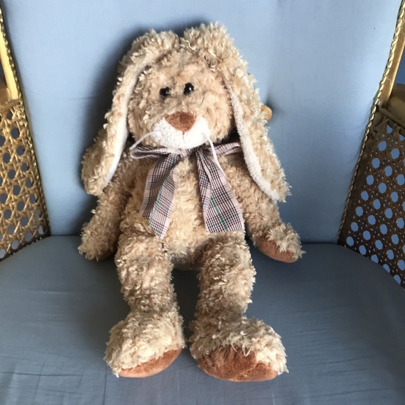 Vintage 2005 TY Classics beige silk bunny beanbag curly plush rabbit Easter kids - Picture 8 of 12